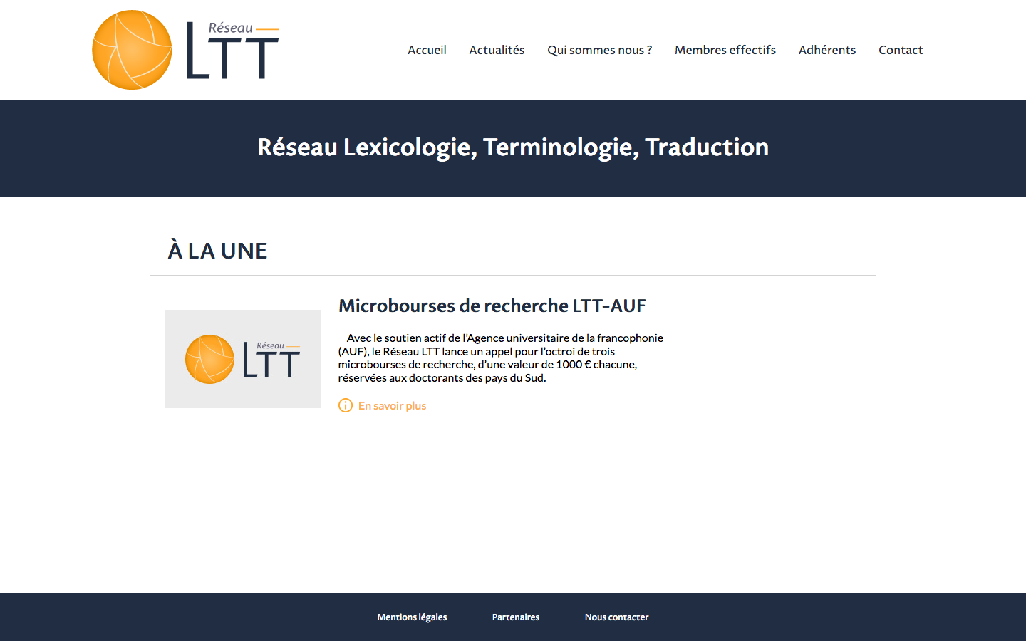 Illustration site web réseau LTT